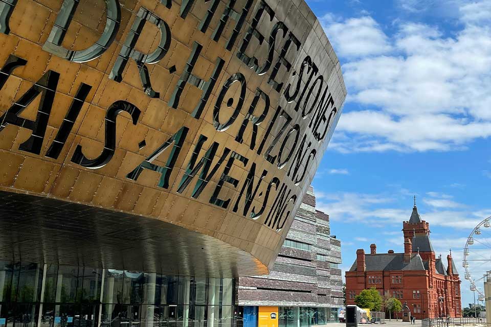 A photograph of The Wales Millennium Centre