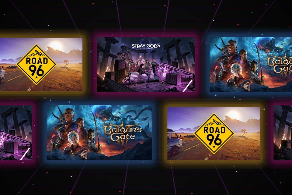 A tile collage composed of art from the games discussed below
